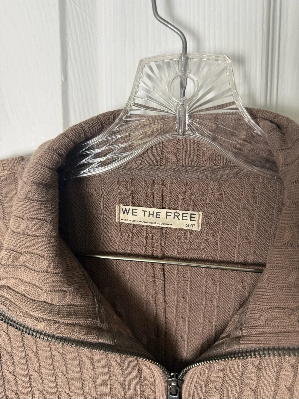 Free People Brunch Girl Up Zip Up in Dusted Cocoa S